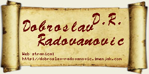 Dobroslav Radovanović vizit kartica